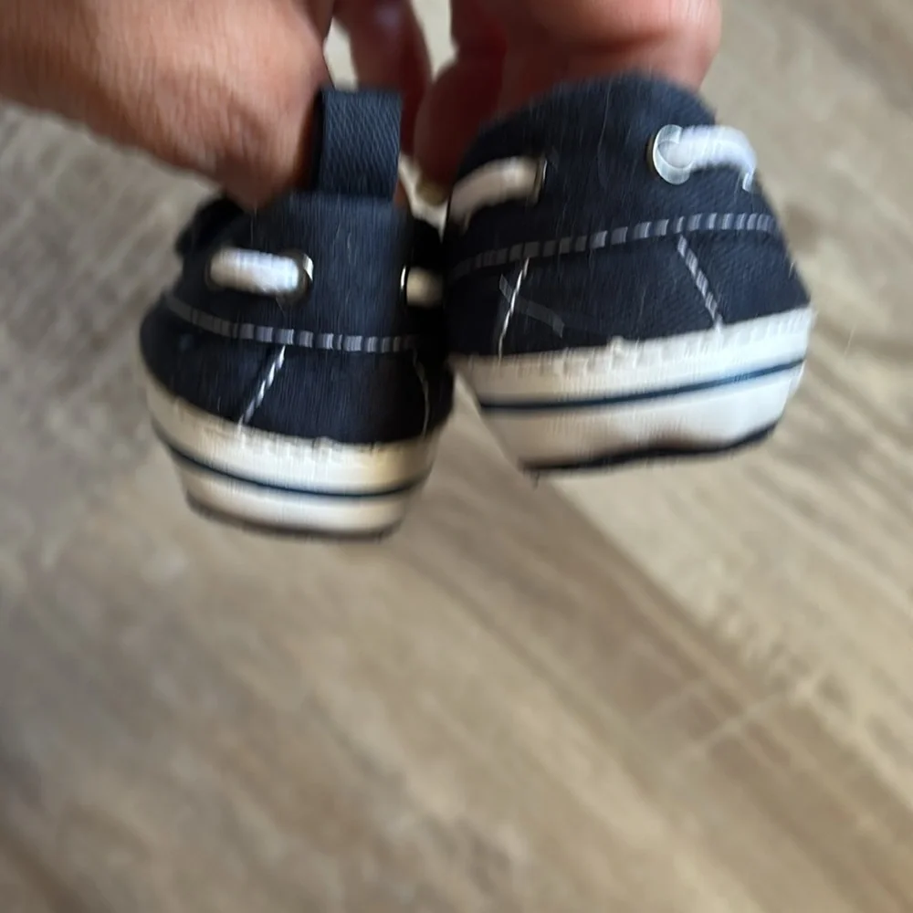 Koala Kids Blue and White Baby Boat Shoes